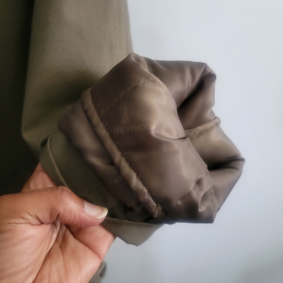WEATHERPROOF Long Trench Coat Olive/Taupe - Picture 11 of 15